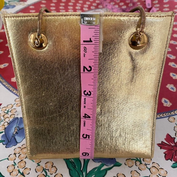 Vintage HL Harry Levine Gold Lamé Evening Handbag & Attached Coin Purse - Picture 11 of 16